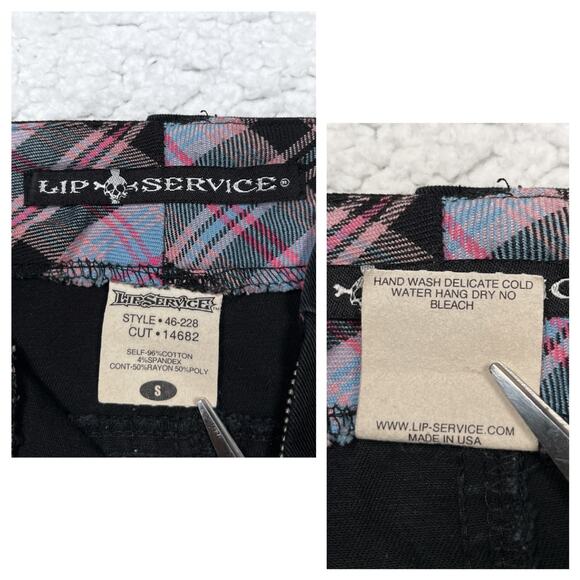 Y2K Lip Service 2003 Punk & Disorderly Plaid Mini Skirt Mall Goth Vtg Hot Topic - Picture 7 of 16